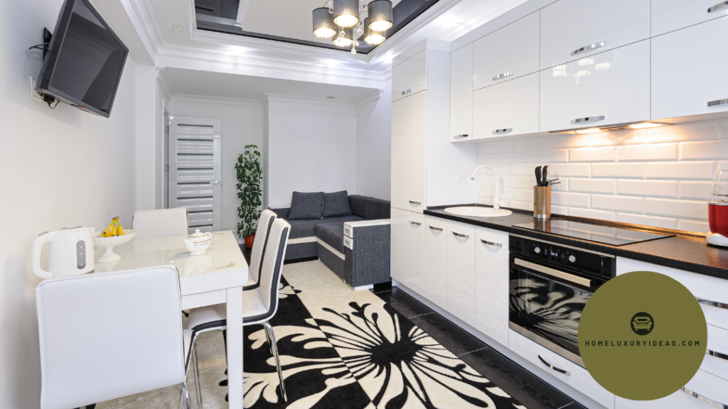 Black and White Striped Kitchen Mats