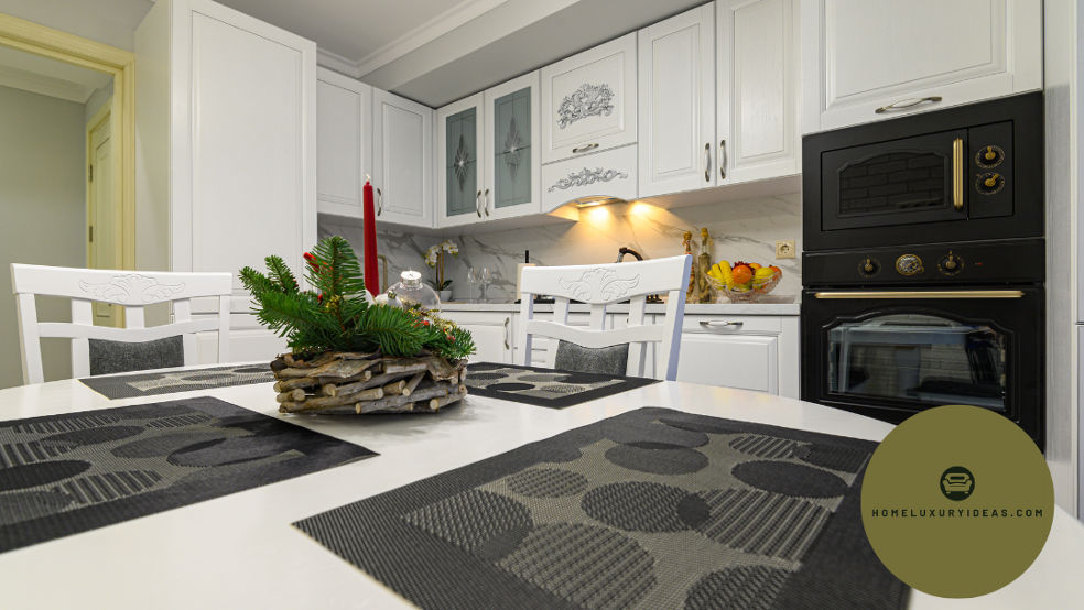 Black and White Striped Kitchen Mats