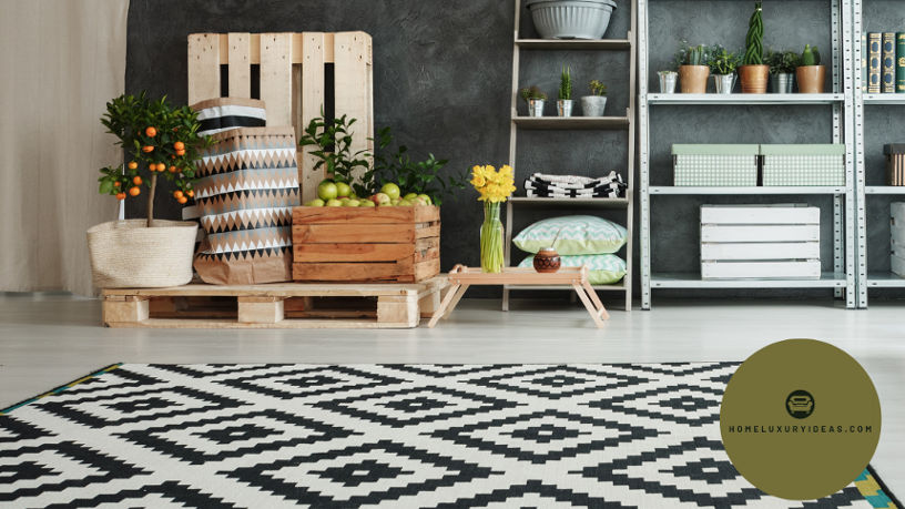 Black and White Striped Kitchen Mats