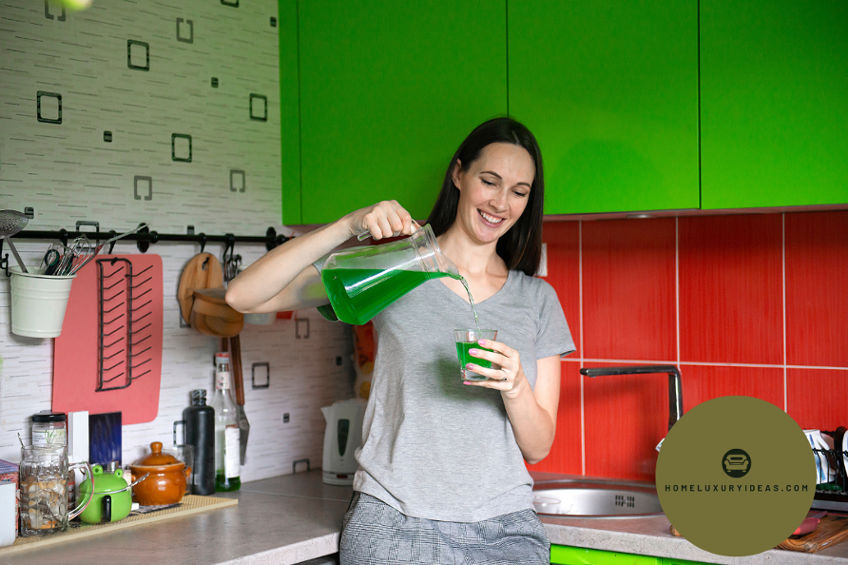 Green Color Kitchen Cabinets 