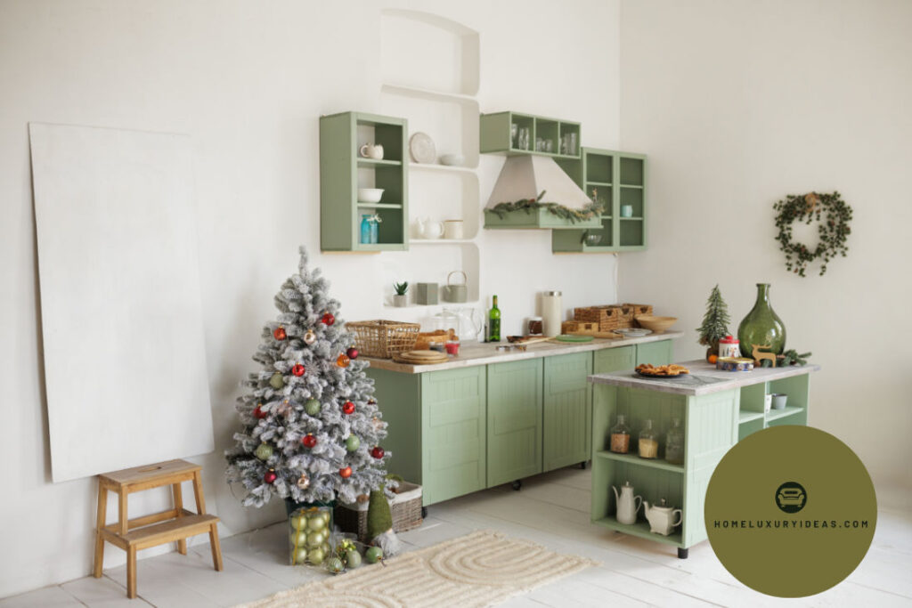 Green Color Kitchen Cabinets